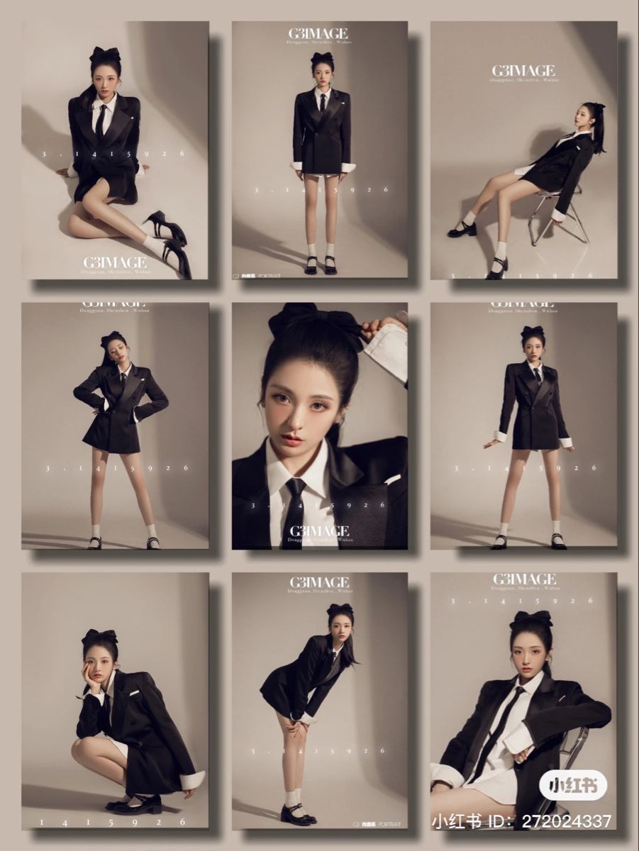017 - Nữ mặc suit navy tạo dáng thanh lịch