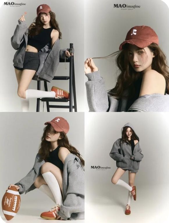 034 - Váy ngắn mũ lưỡi trai và giày sneaker