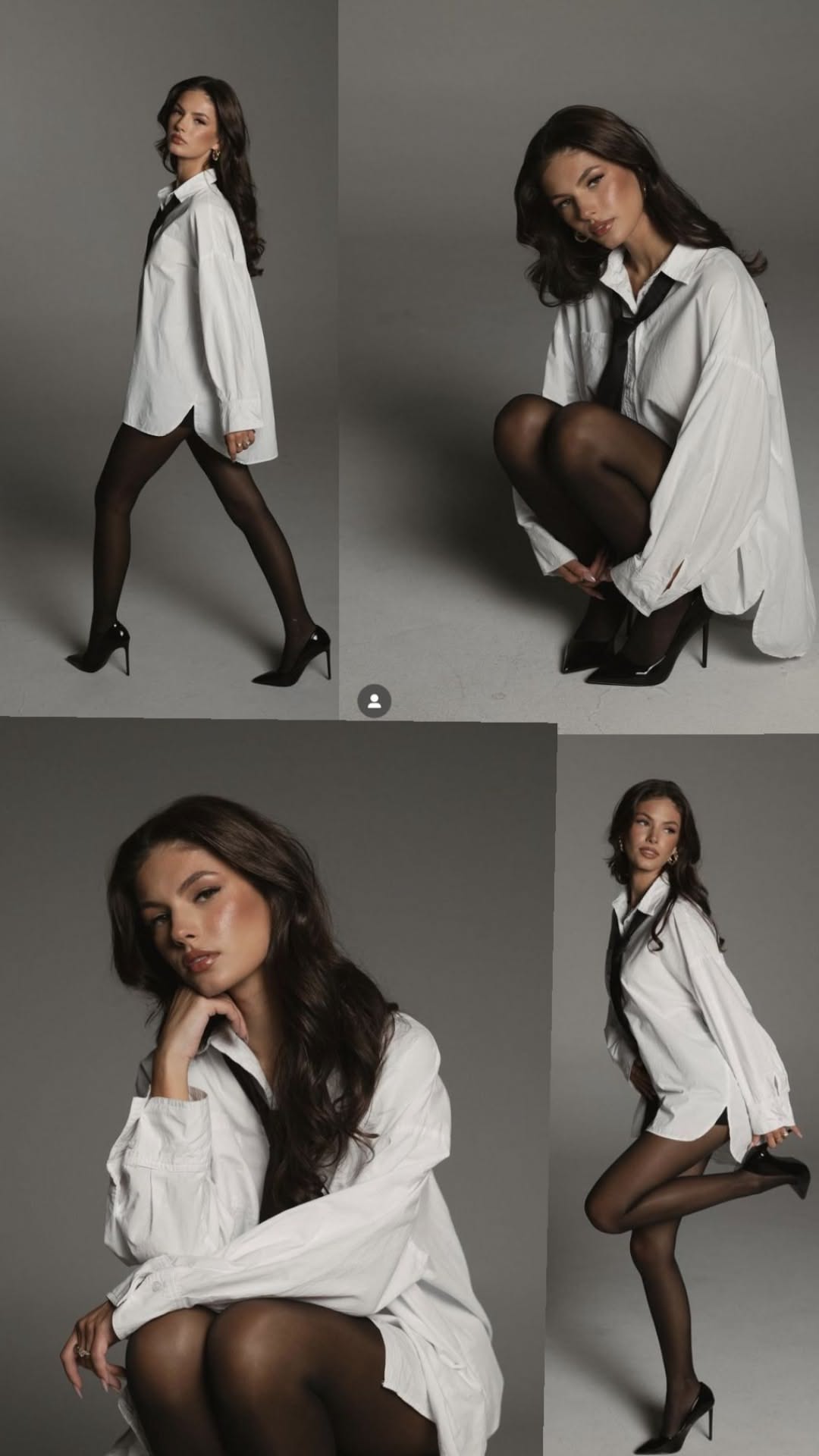 160 - Áo sơ mi trắng và blazer xám phong cách chic