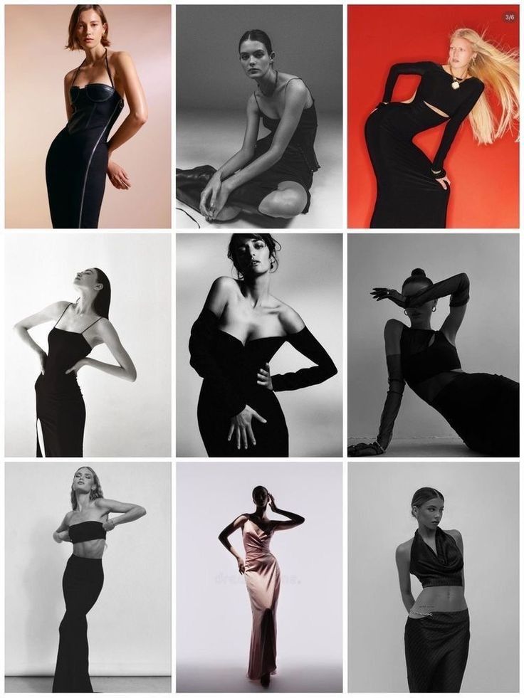 274 - Bảng tổng hợp pose với váy đen dài